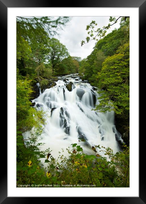 Swallow Falls, Snowdonia, North Wales Framed Mounted Print by Justin Foulkes