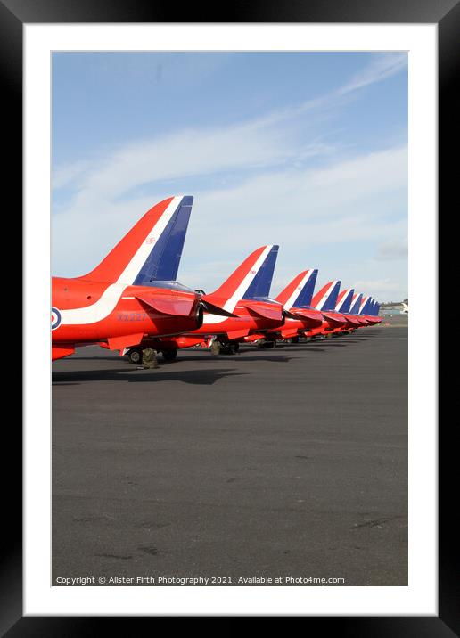 Red Arrows Tail Fins Framed Mounted Print by Alister Firth Photography