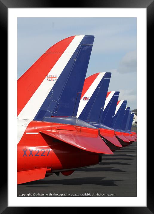 Red Arrows Tail Fins Framed Mounted Print by Alister Firth Photography