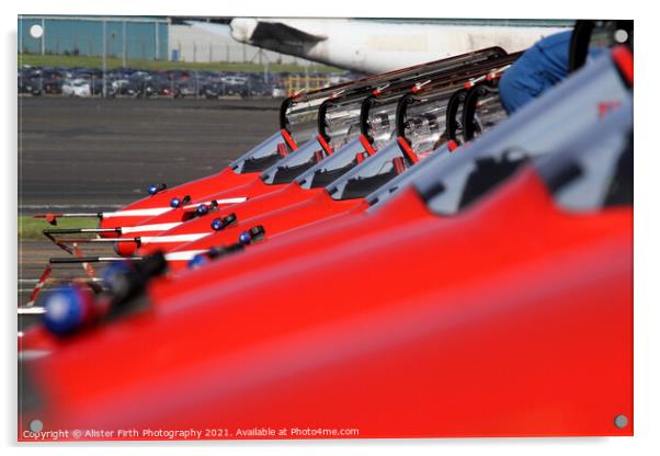 Red Arrows Cockpits nose cones Acrylic by Alister Firth Photography