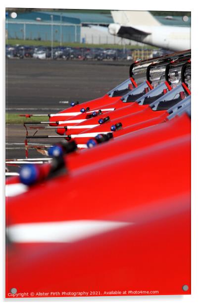 Red Arrows Cockpits nose cones Acrylic by Alister Firth Photography