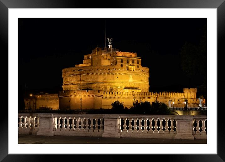 Castel Sant Angelo at Night in Rome Framed Mounted Print by Artur Bogacki