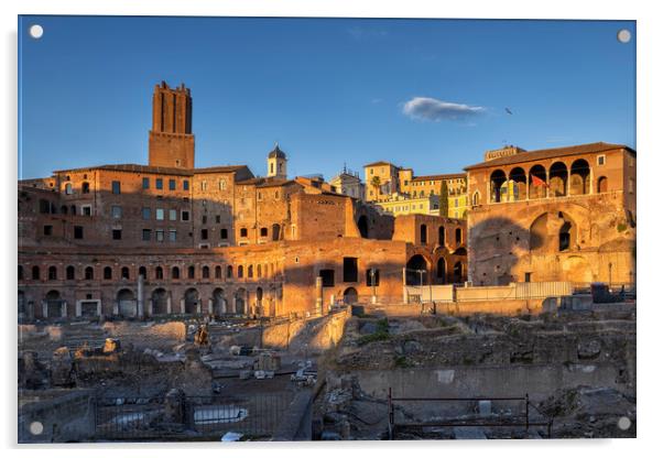 Trajan Forum and Market in Rome at Sunset Acrylic by Artur Bogacki