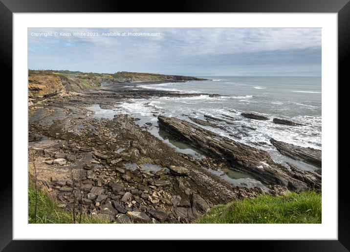 Howick coastline in Northumberland Framed Mounted Print by Kevin White