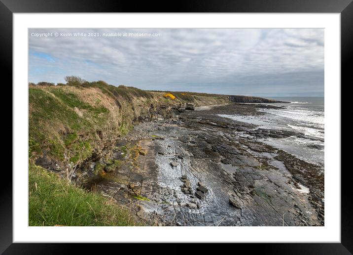 Northumberland rugged coastline Framed Mounted Print by Kevin White