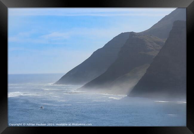 Mountain Cliffs at Hout Bay  Framed Print by Adrian Paulsen