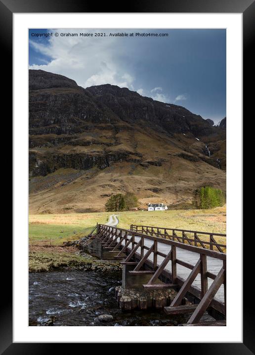 achnambeithach cottage glencoe Framed Mounted Print by Graham Moore