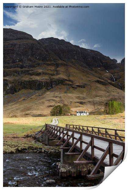 achnambeithach cottage glencoe Print by Graham Moore