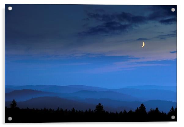 Vosges Mountains at Night, Alsace Acrylic by Arterra 