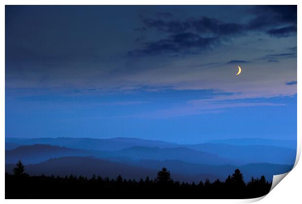 Vosges Mountains at Night, Alsace Print by Arterra 
