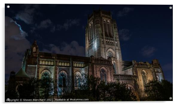Liverpool Anglican Cathedral Acrylic by Steven Blanchard