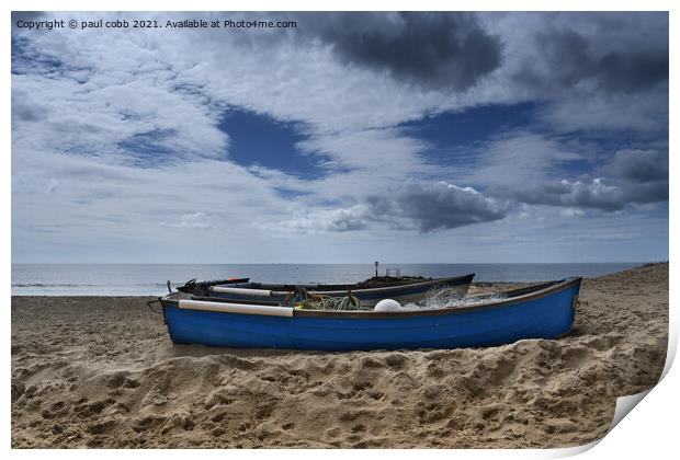 Tranquil sea at sunset Print by paul cobb