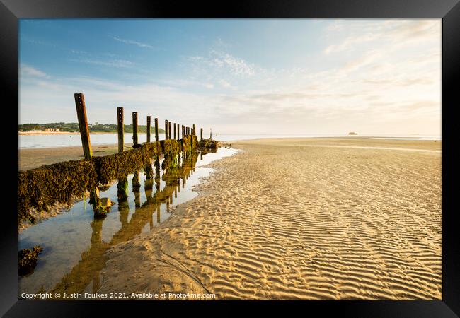 Bembridge Point at sunrise, Isle of Wight, England Framed Print by Justin Foulkes