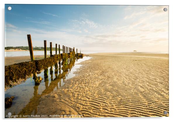 Bembridge Point at sunrise, Isle of Wight, England Acrylic by Justin Foulkes