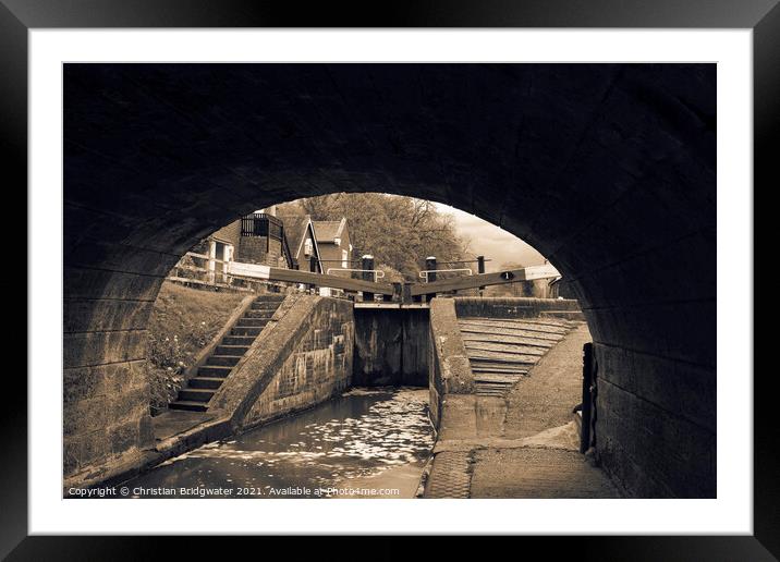 Tyrley Locks 2 Framed Mounted Print by Christian Bridgwater