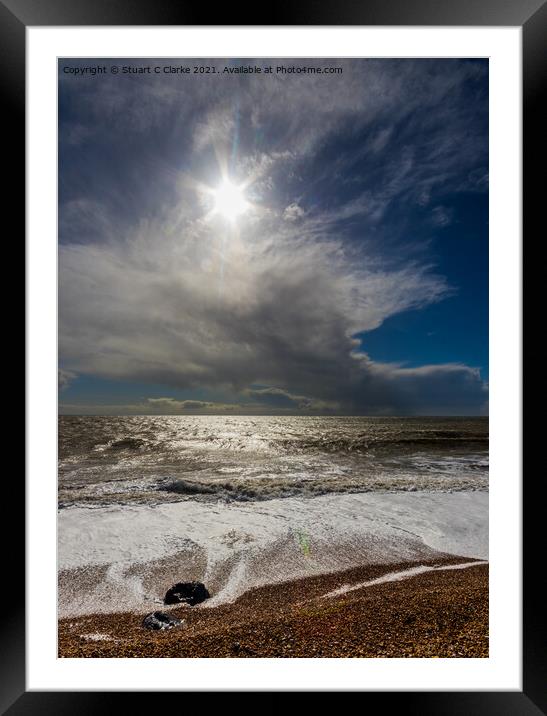 Sunny seascape Framed Mounted Print by Stuart C Clarke