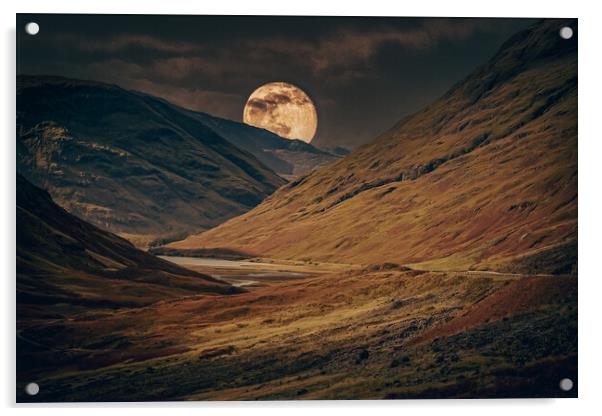 Moon and Glencoe Acrylic by Duncan Loraine