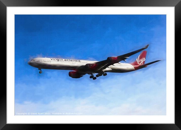 Virgin Atlantic Airbus A340 Art Framed Mounted Print by David Pyatt
