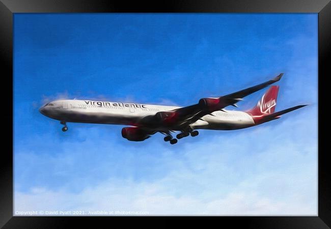 Virgin Atlantic Airbus A340 Art Framed Print by David Pyatt