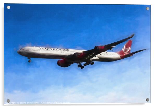 Virgin Atlantic Airbus A340 Art Acrylic by David Pyatt
