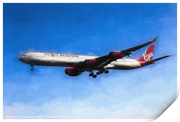Virgin Atlantic Airbus A340 Art Print by David Pyatt