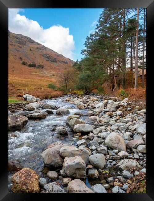 Stream near Wastwater, Lake District Framed Print by June Ross