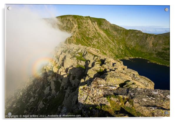 Striding Edge, Helvellyn Acrylic by Nigel Wilkins