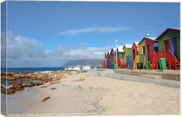 Beach huts in Cape Town Canvas Print by Adrian Paulsen