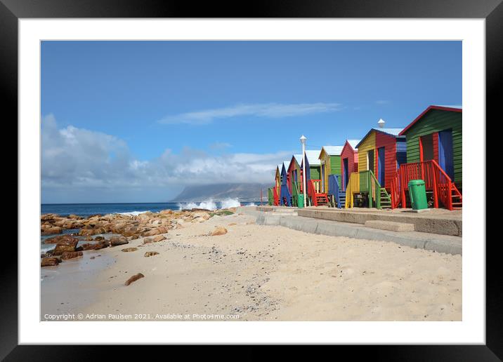 Beach huts in Cape Town Framed Mounted Print by Adrian Paulsen