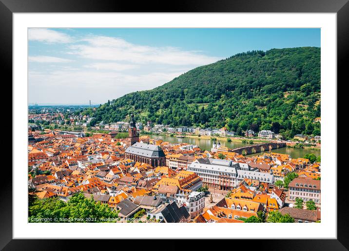 Heidelberg old town Framed Mounted Print by Sanga Park