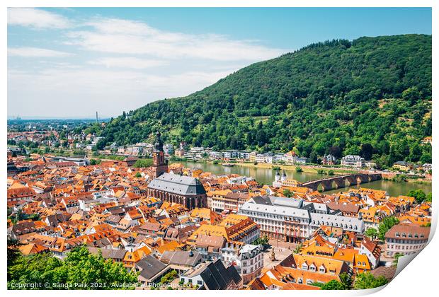 Heidelberg old town Print by Sanga Park