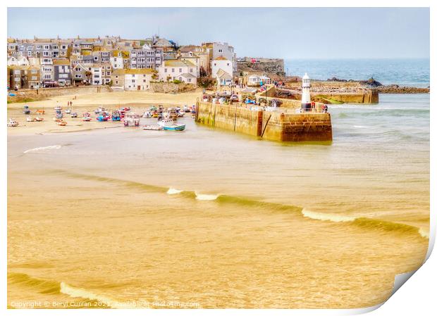 Captivating Beauty of St Ives Harbour Print by Beryl Curran