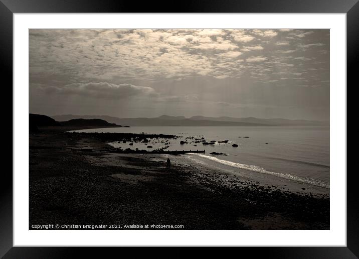 Criccieth beach 1 Framed Mounted Print by Christian Bridgwater