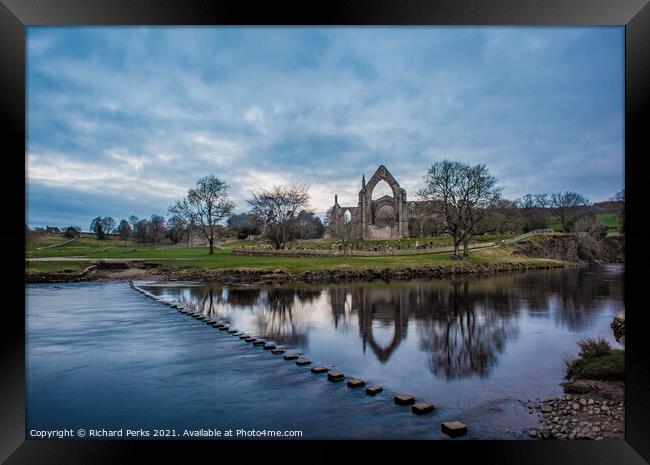 Storm Clouds over Bolton Abbey Framed Print by Richard Perks