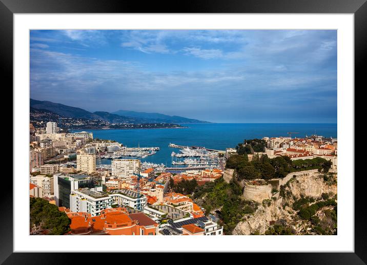 Monaco Principality at Mediterranean Sea Framed Mounted Print by Artur Bogacki