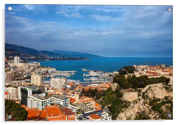 Monaco Principality at Mediterranean Sea Acrylic by Artur Bogacki