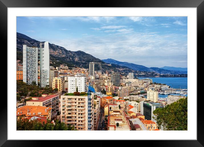 Principality Of Monaco Cityscape Framed Mounted Print by Artur Bogacki