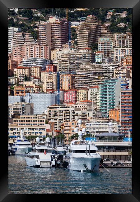 Monaco Cityscape Framed Print by Artur Bogacki