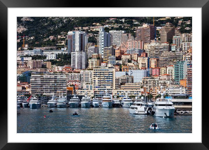 Monaco Principality Cityscape Framed Mounted Print by Artur Bogacki