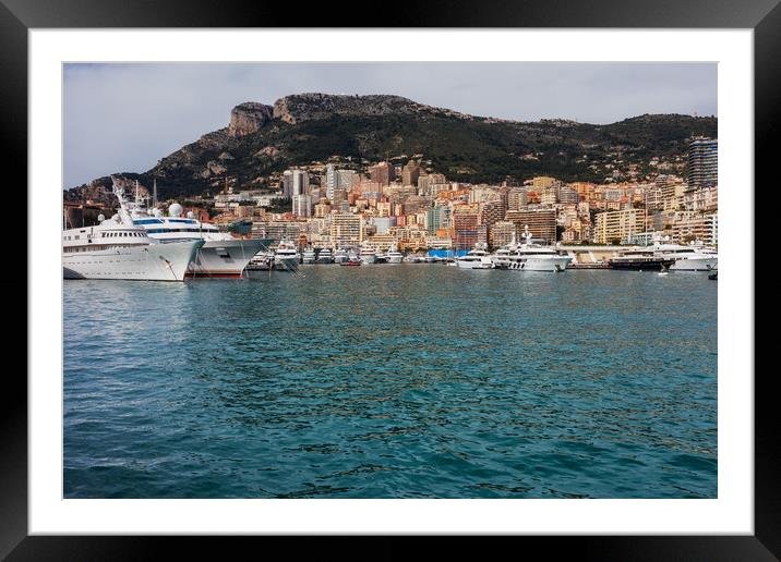Monaco Sea View Framed Mounted Print by Artur Bogacki