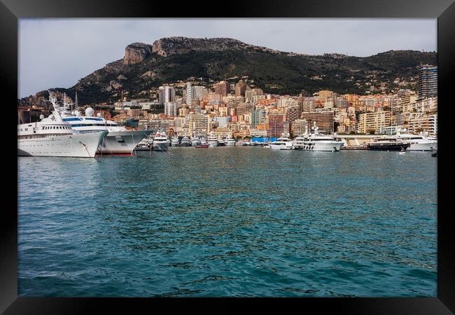 Monaco Sea View Framed Print by Artur Bogacki