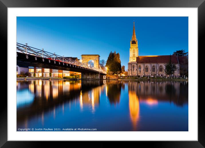 The river Thames, Marlow, Buckinghamshire Framed Mounted Print by Justin Foulkes