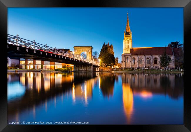 The river Thames, Marlow, Buckinghamshire Framed Print by Justin Foulkes