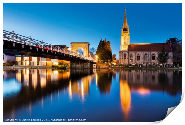 The river Thames, Marlow, Buckinghamshire Print by Justin Foulkes