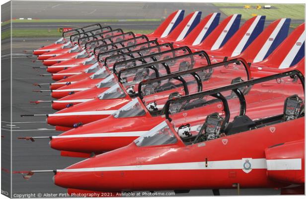 Red Arrows waiting Canvas Print by Alister Firth Photography