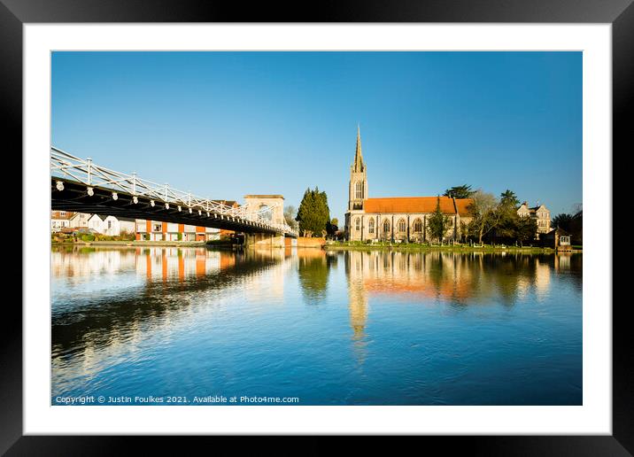 The river Thames at Marlow, Buckinghamshire Framed Mounted Print by Justin Foulkes