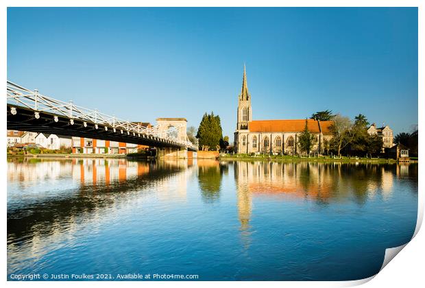 The river Thames at Marlow, Buckinghamshire Print by Justin Foulkes