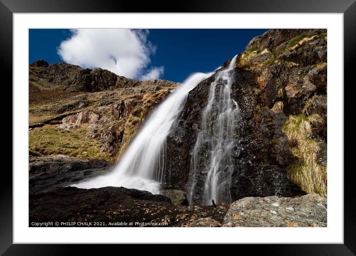 Levers water waterfall in the lake district Coniston Cumbria 524 Framed Mounted Print by PHILIP CHALK