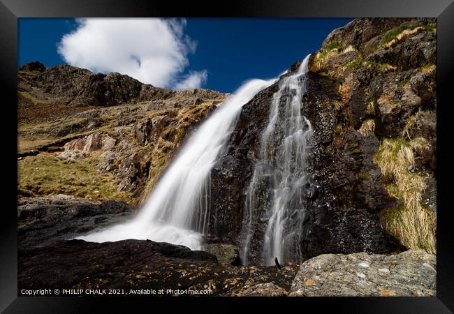 Levers water waterfall in the lake district Coniston Cumbria 524 Framed Print by PHILIP CHALK
