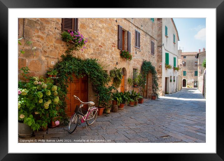 Beautiful Pienza, Tuscany Framed Mounted Print by Philip Baines